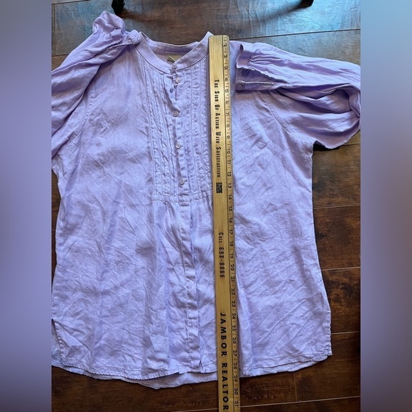 LL Bean Womens 100% linen Casual Boho Long sleeve Button Down Size XL - Picture 5 of 6